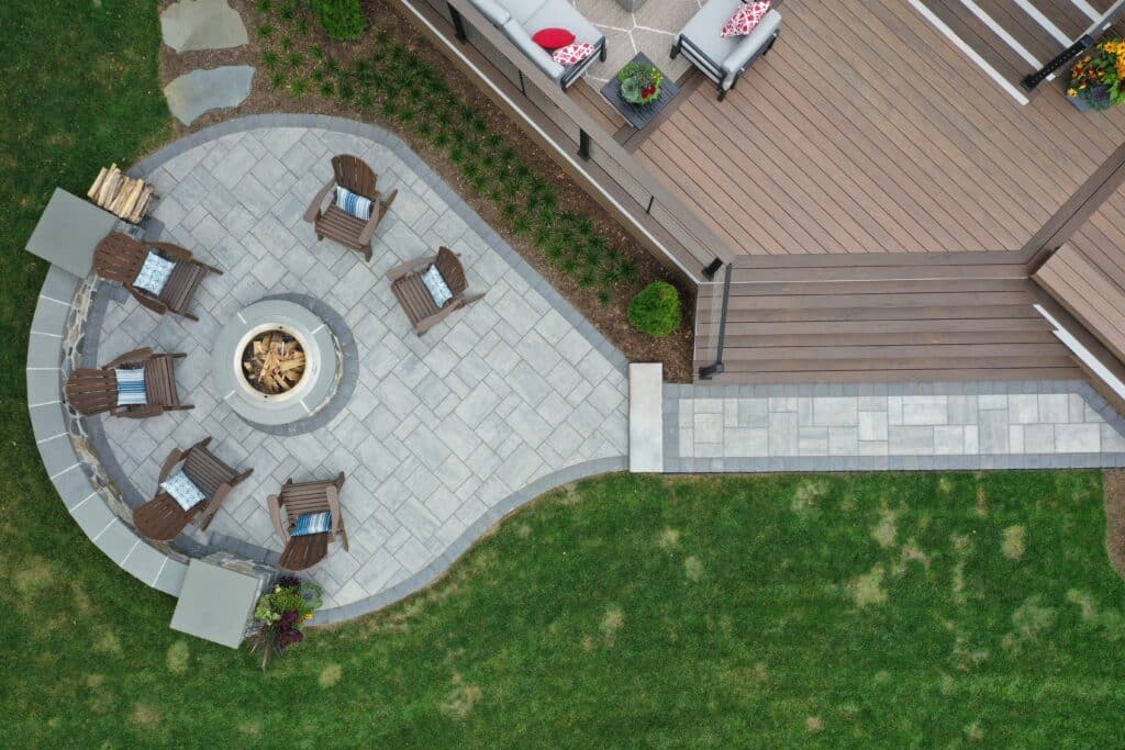 The Fire Pit Patio Hardscape Installation in Lancaster Pa