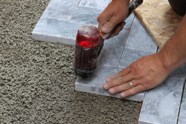 leveling stones on trass bedding mortar 1